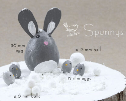 Pasqua Diorama Idea artigianale fai-da-te Palline di uova di cotone filate SPUNNYS