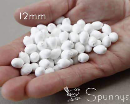 Mini egg shapes spun cotton 12 mm DIY crafts