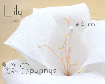 crepe paper lily flower spun cotton ball 6 mm spunnys