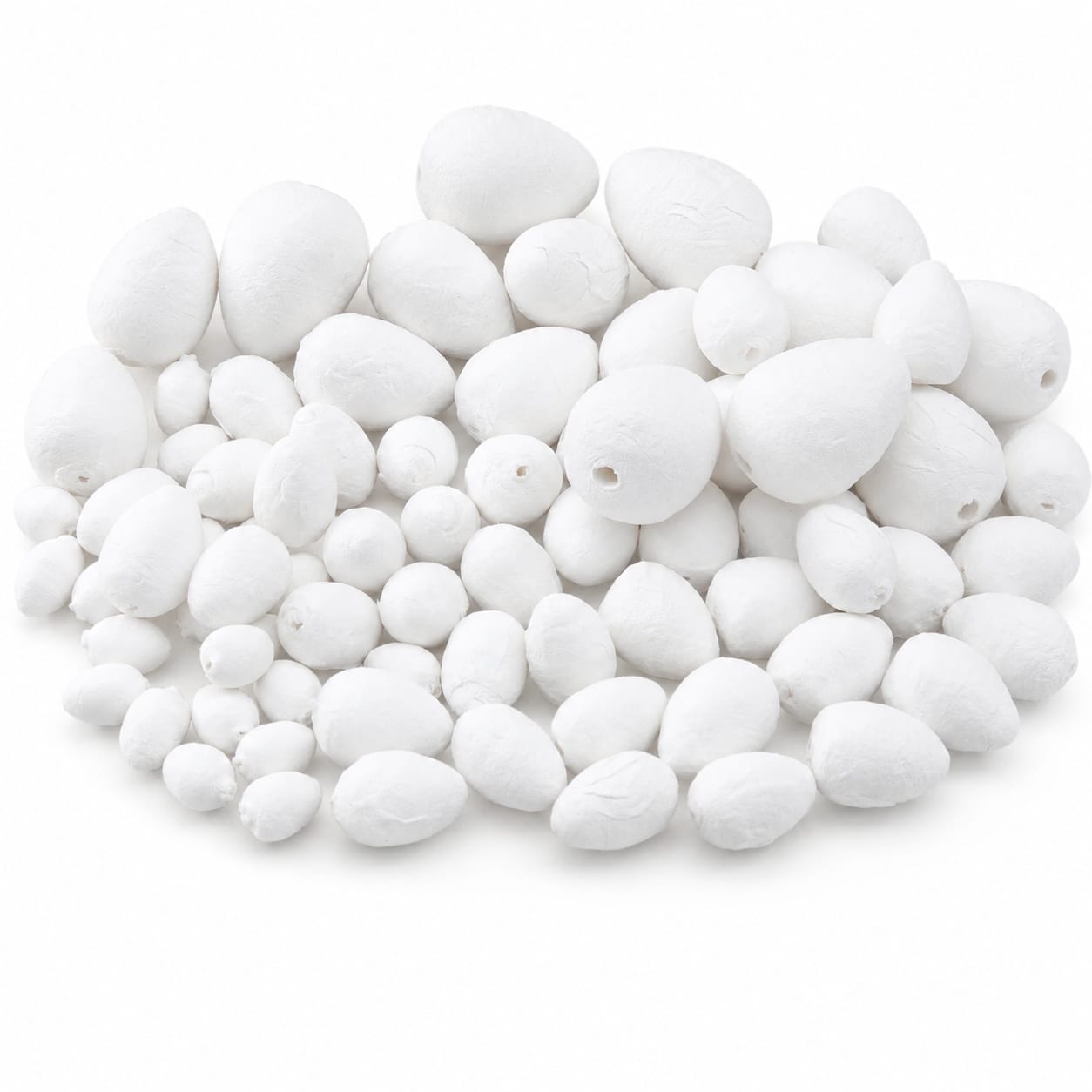 Assortment of 76 spun paper eggs • 5 sizes • 12 to 30mm