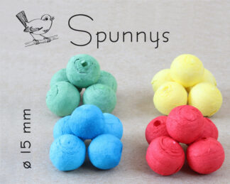 Pack of 50 Colored Spun Cotton Balls ø 15 mm