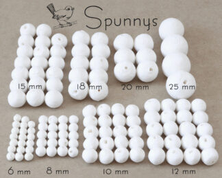 Spun cotton balls assortment mix sizes 6 to 25