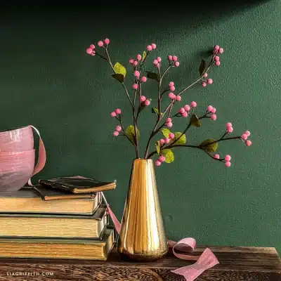 spunnys 8mm paper balls coral berry branch lia griffith