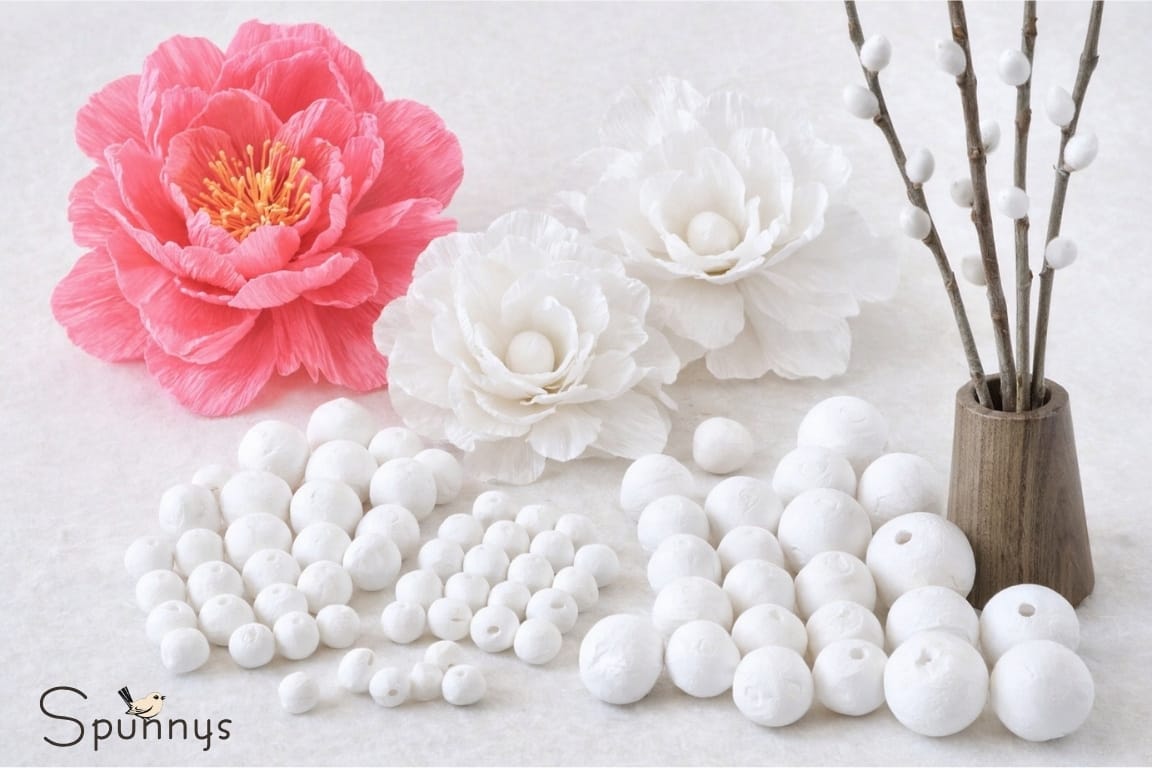 spun paper balls