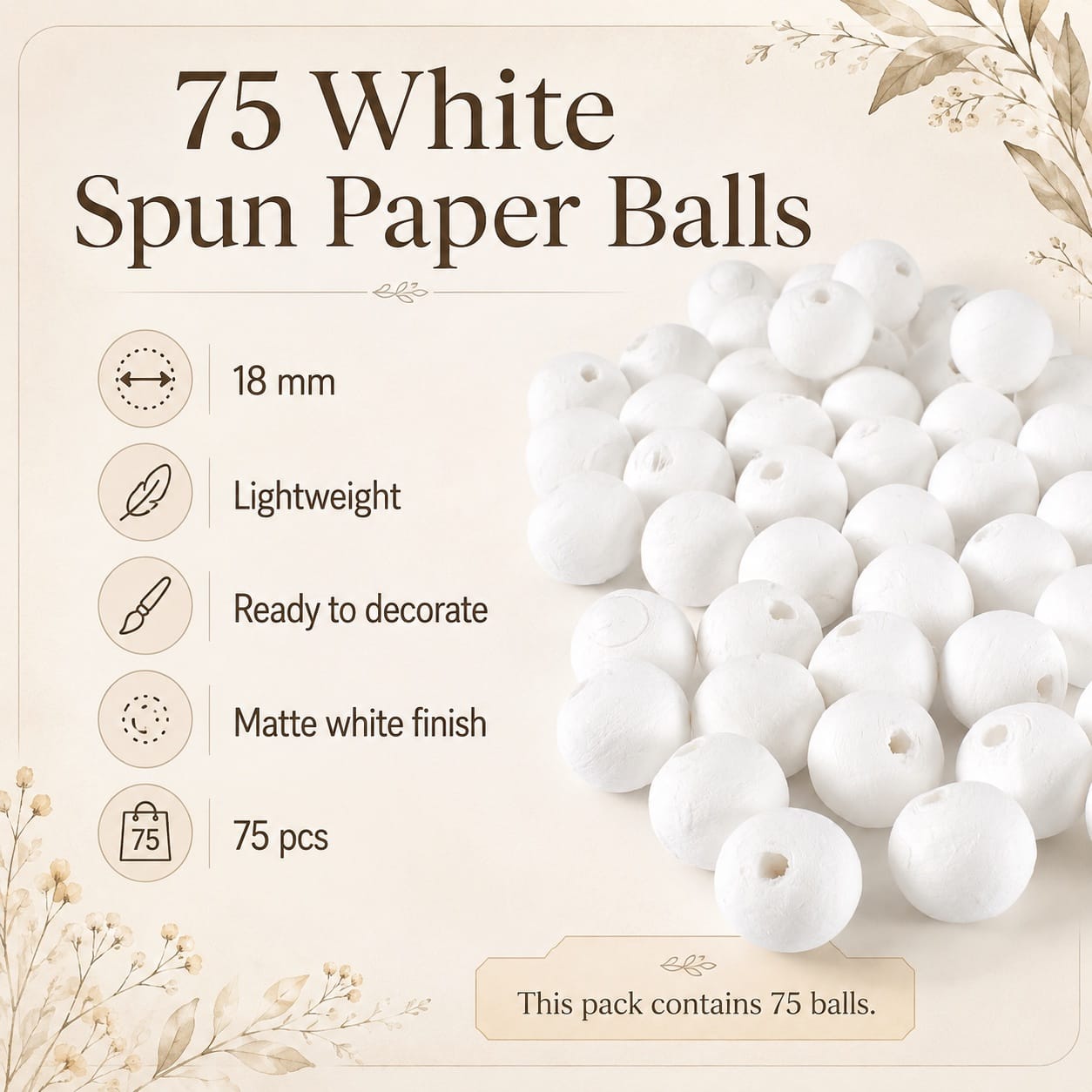 Pack of 75 Spun Paper Balls ø 18 mm - Image 4
