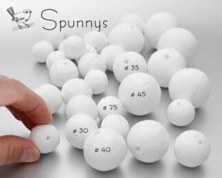 spun paper balls (formerly spun cotton)